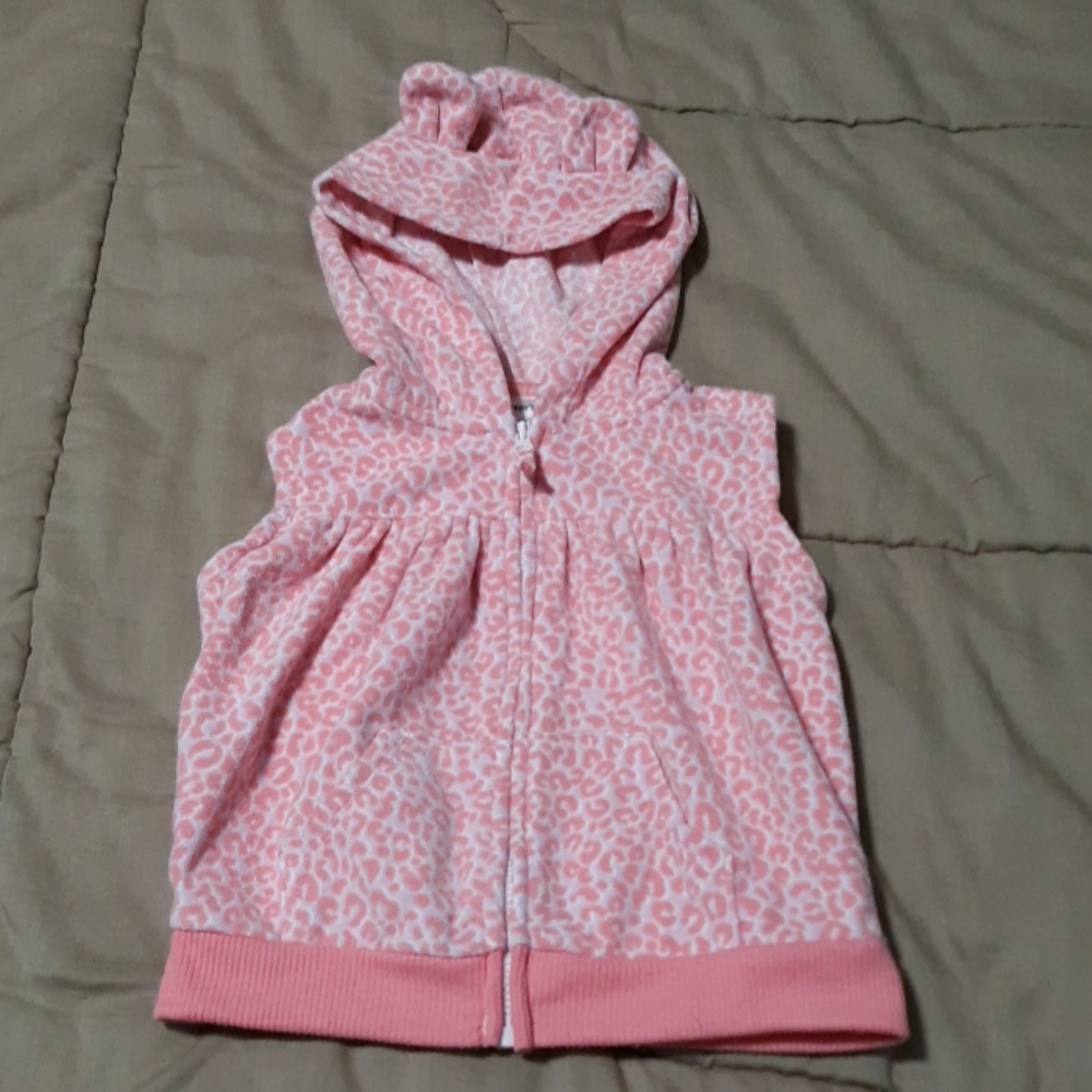 Carters pink cheetah fleece vest